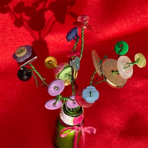 Micro Button Flower Bouquets in Glass Apothecary Jars. - Etsy