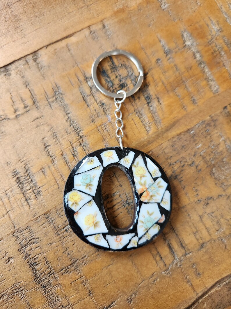 Monogram Mosaic Key Chain O