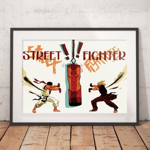 Street Fighter Poster - Minimalist Video Game Art Print - Perfect Gift for Gamers