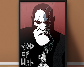 God of War Poster: Kratos Minimalistischer Kunstdruck