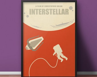Interstellar Movie Poster: Minimalist Space Art Print