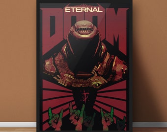 Doom Eternal Poster - Minimalist Game Wall Art - Video Game Art Prints - Perfect Gift for Gamers