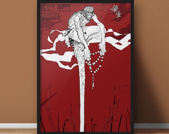 Plakat Black Myth Wukong: Minimalistyczny wydruk graficzny z gry wideo
