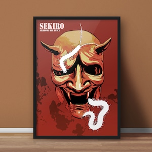 Pôster Sekiro - Shadows Die Twice Minimalista, impressão artística de parede de videogame e cartão postal