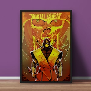 Mortal Kombat Poster - Minimalist Video Game Poster - Best Gift for Gamers