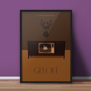 GET OUT Poster - Minimalist Movie Art Print and Postcard - Perfect Gift for Movie Lovers