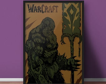 Warcraft Video Game Poster: Minimalist Matte Art Print