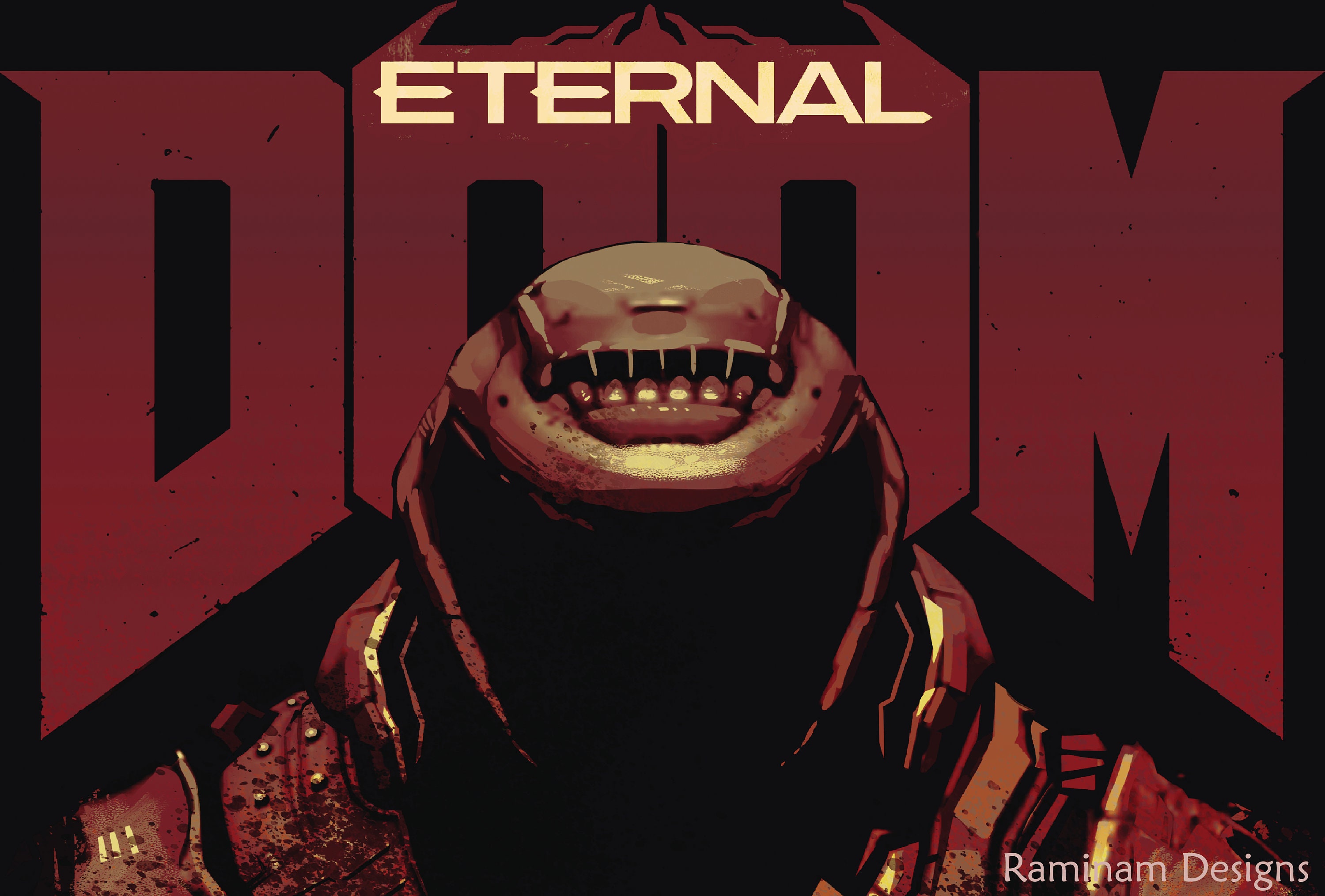 Doom Eternal Poster Minimalist Game Wall Art Video Game Art Prints
