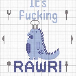 Padrão de ponto cruz RAWR