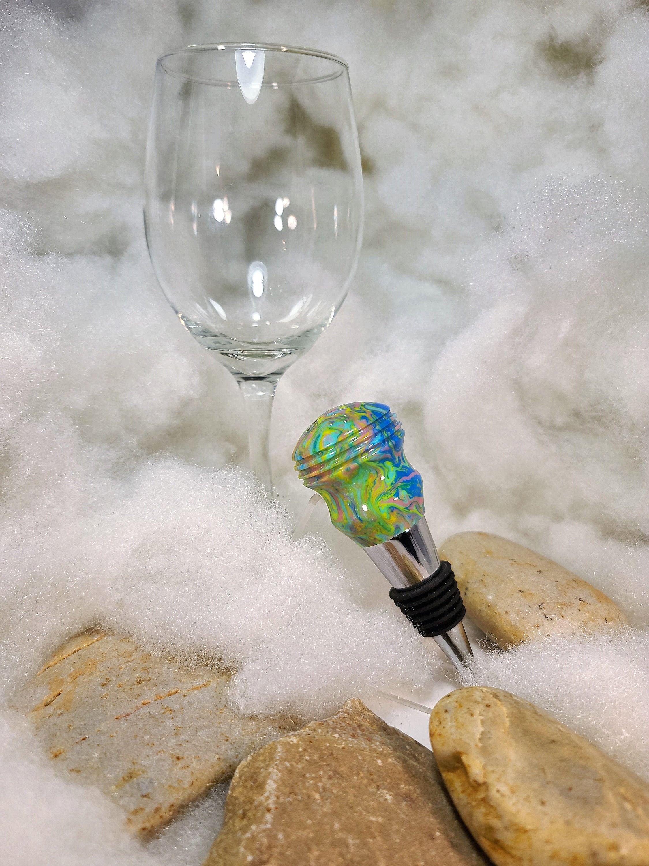 Wine Bottle Stopper Made From Inlace Acrylic Etsy