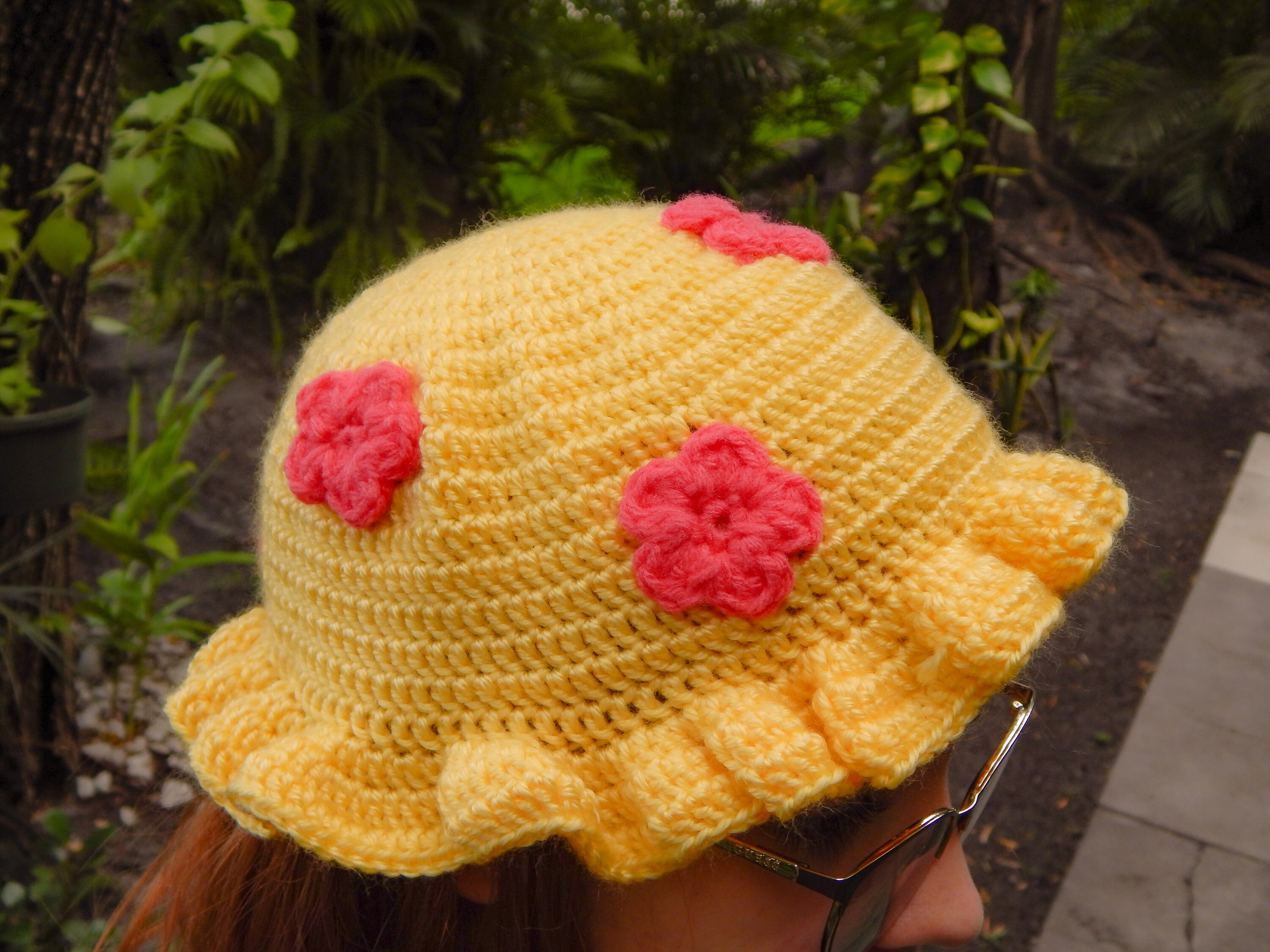 Crochet Hat Yellow Crochet Bucket Hat Yellow Sun hat with | Etsy