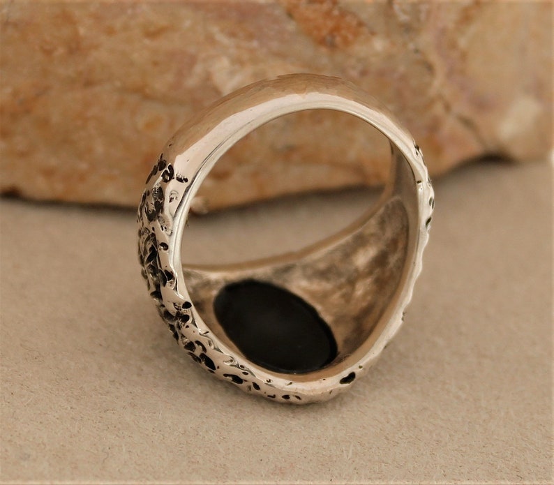 Black Onyx Antiqued Sterling Silver Men/'s Ring 8 34