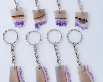 Amethyst Keychain | Raw Amethyst Keychain | Crystal Keychain