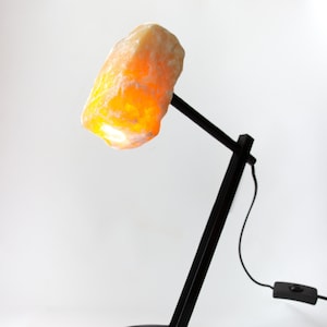 Orange Calcite Lamp / Raw Crystal Lamp /Natural Stone Lamp / Natural Orange Calcite Reading Lamp / Desk Lamp / Home Decor /Housewarming Gift