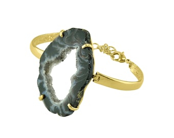 Agate Geode Bracelet | Agate Slice Bracelet | Small Geode Druzy Bracelet