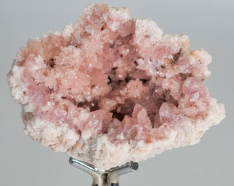 Roze amethist geode | Natuurlijke roze amethist op chromen standaard