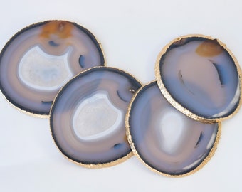 Agate Collection Coaster Set | High Quality Agate Coasters | Unique Agate Slice Coasters