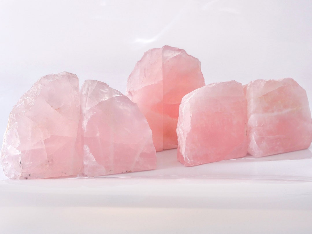 Rose Quartz Bookends Pink Crystal Bookends High Quality Rose Quartz