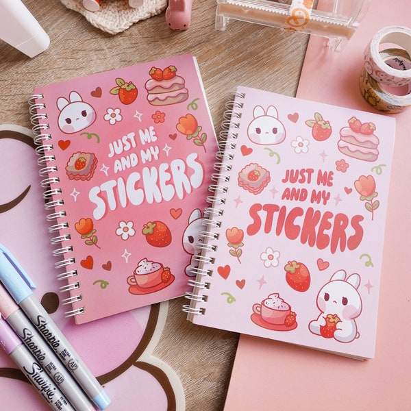 Bunny Reusable Sticker Book | 5x7 Sticker Collecting Book | Pink Journal