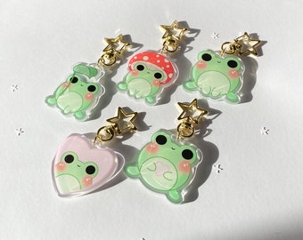 カエルのキーホルダー | かわいいカエルのキーホルダー | アクリルキーホルダー | 両面