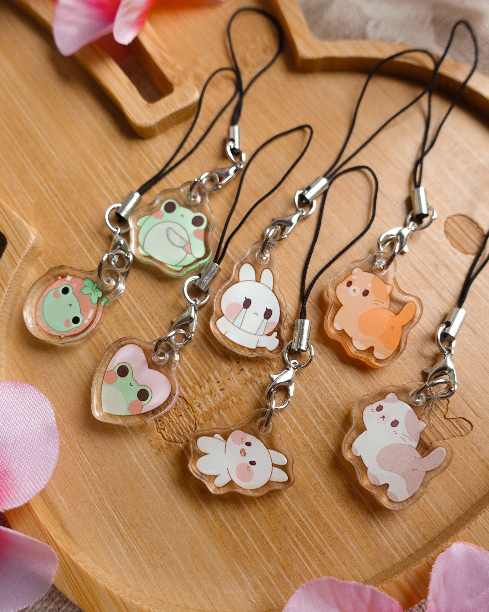 CRASPIRE 16 stks Ster Mobiele Telefoon Strap Charm Sleutelhanger Acryl