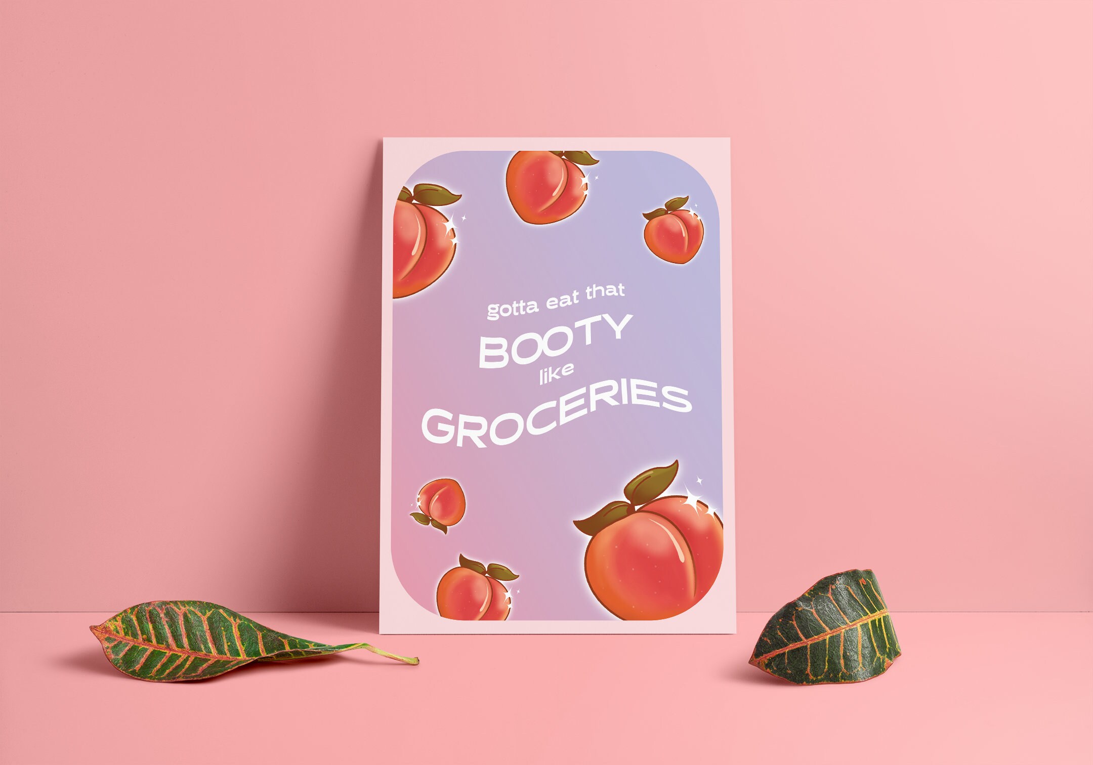Las Pegatinas De La Fruta Son Comestibles Gotta eat booty like groceries / Peach collection / Booty | Etsy México