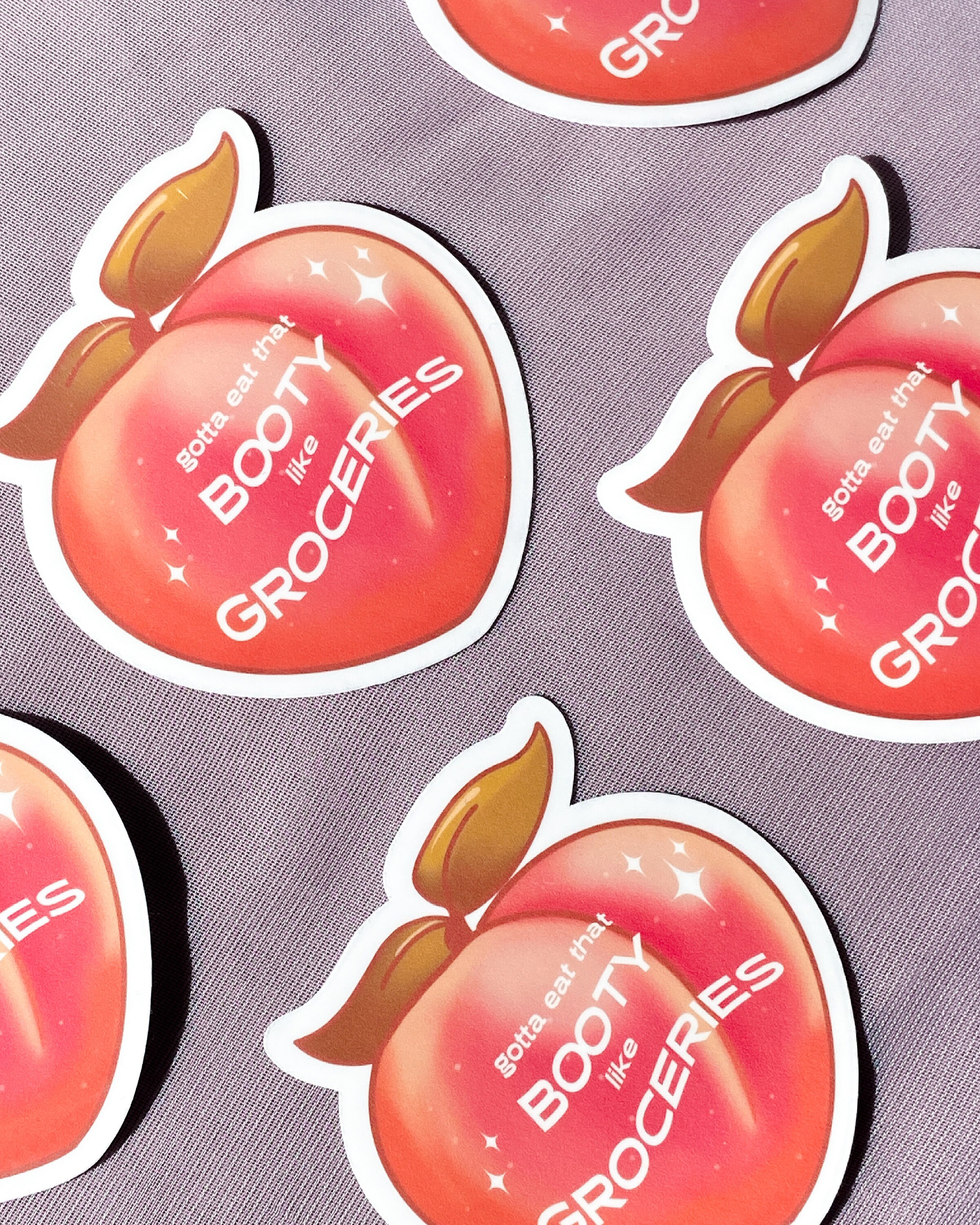 Las Pegatinas De La Fruta Son Comestibles Gotta eat booty like groceries / Peach collection / Booty | Etsy México