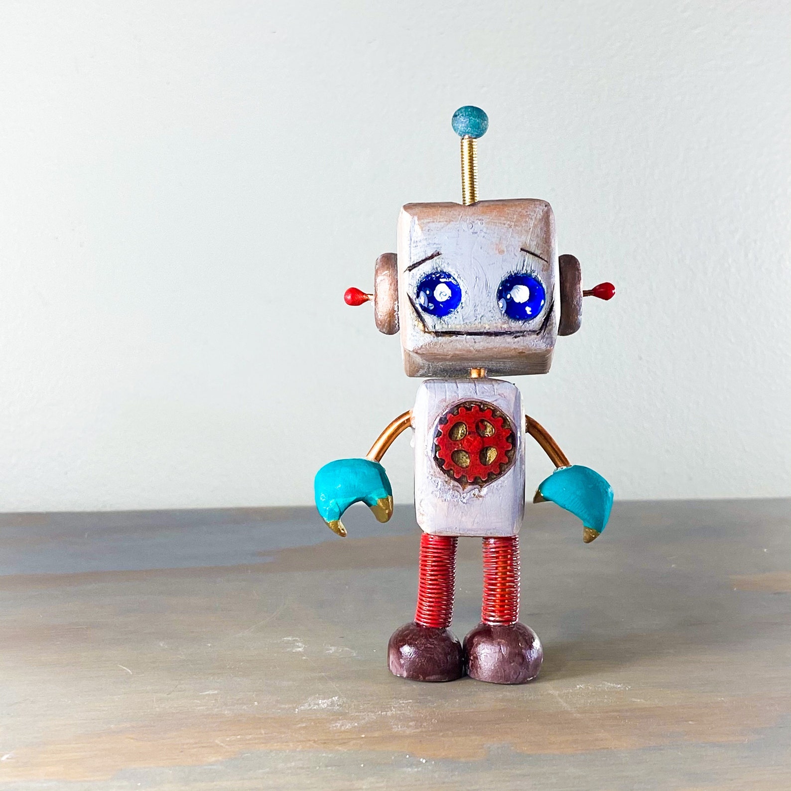 RaDAR 2.O Robot Handmade Wooden Robot Figurine Sculpture | Etsy