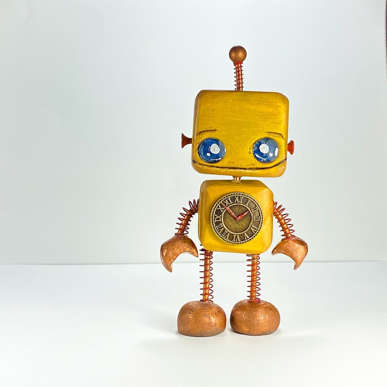Lumen - Robot Figurine, Quirky Decor, Desk Toy