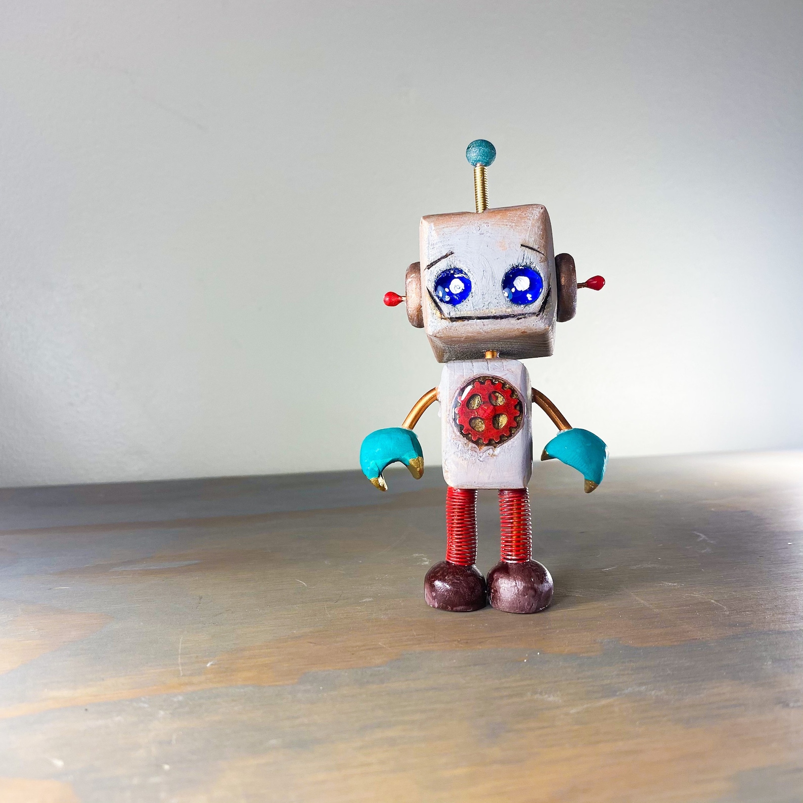 RaDAR 2.O Robot Handmade Wooden Robot Figurine Sculpture Etsy