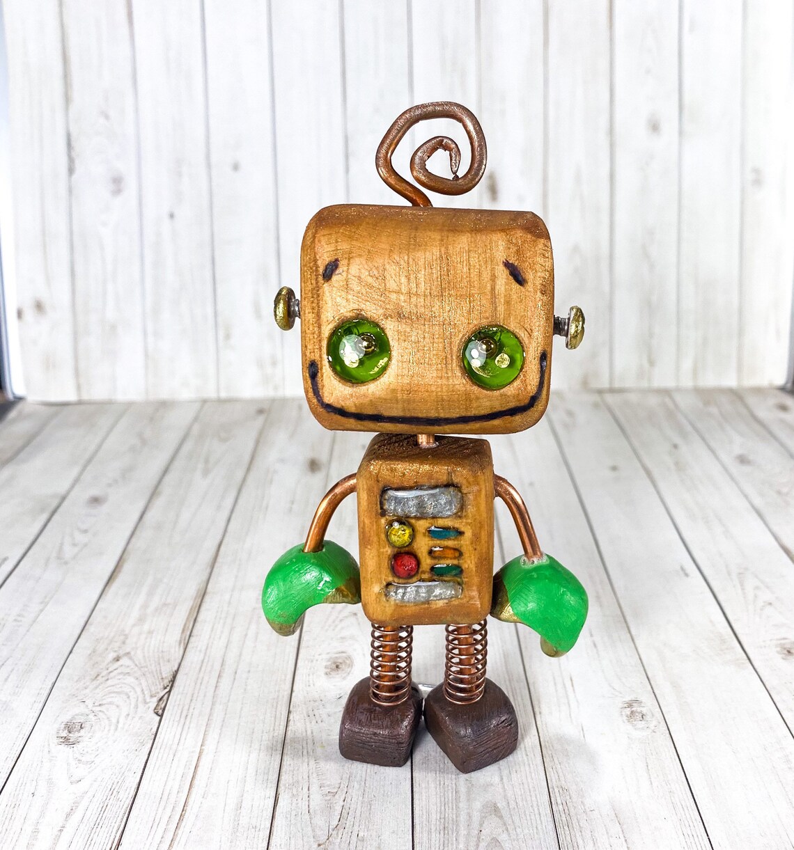 PICKLE 2.4 Robot Figurine Handmade Wooden Robot Etsy
