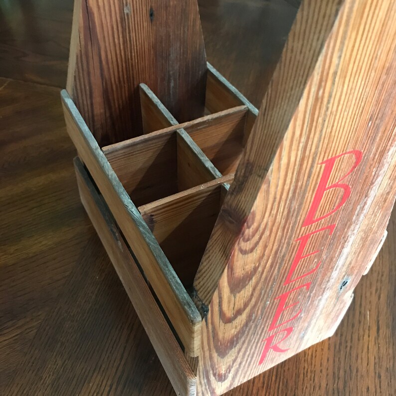 Wooden Beer Caddy With Bottle Opener Groomsmen, Bachelor, Dad's Gift