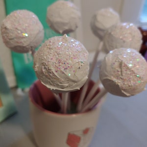FAKE White Chocolate Cake Pops: Fake Food, Home Decor, Food Prop, Faux Food, Photo Props, Baby Shower Favors, Fake Cakes, Faux Cake Pops