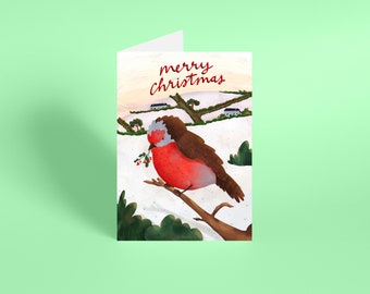 Robin country, cartão de Natal