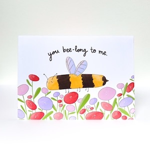 Me perteneces, tarjeta de saludos de abejorro, tarjeta tonta, tarjeta de abeja