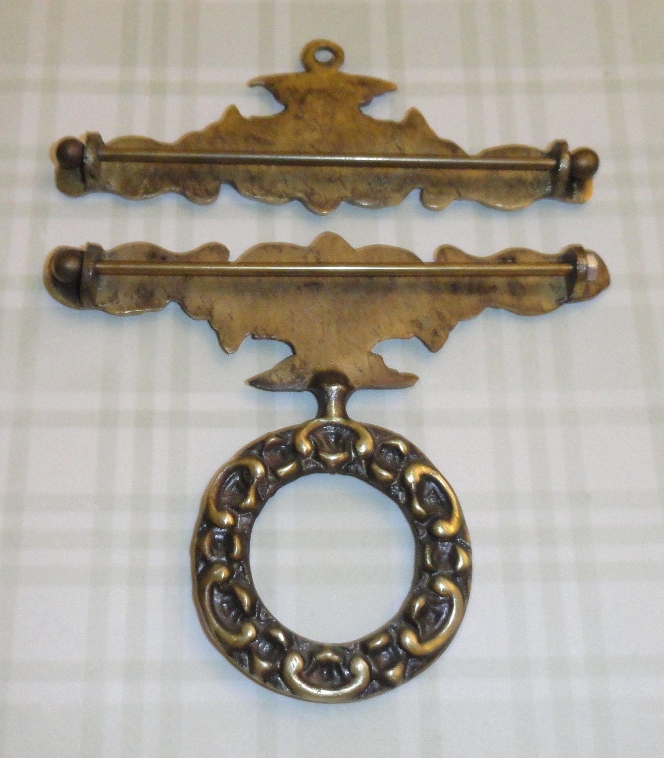 Large Brass Bell Pull Hardware With Ring Etsy