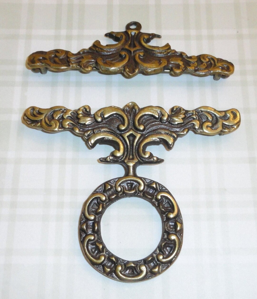 Large Brass Bell Pull Hardware With Ring Etsy