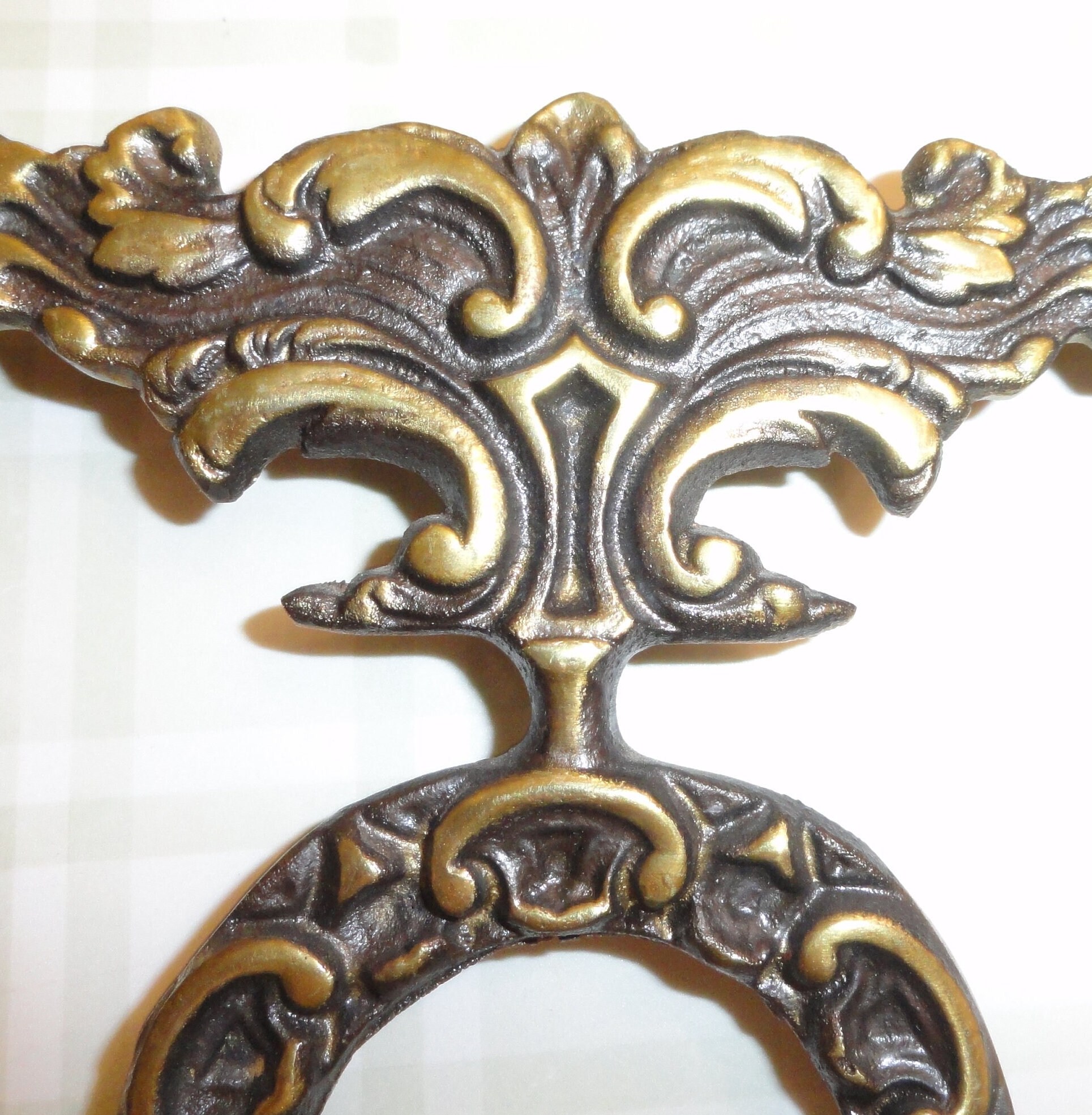 Large Brass Bell Pull Hardware With Ring Etsy