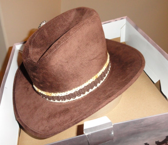 Stetson Brown Cowboy Hat W Feathers And Wide Hat Band Gem stetson-brown-cowboy-hat-w-feathers-and-wide-hat-band-gem