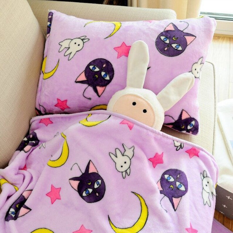 Usagi Sailor Moon Plush Blanket Cute Kawaii Anime Etsy