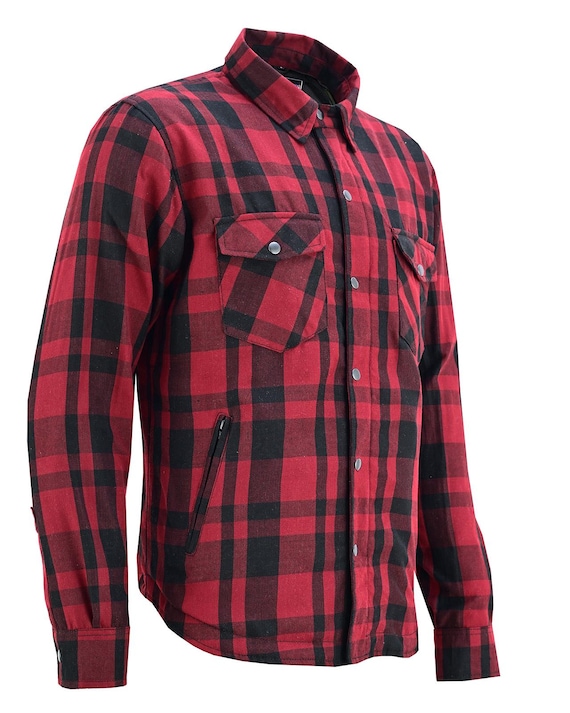 Camicia Biker In Flanella Con Cappuccio Plaid In Italia - Foto 2