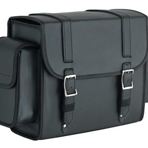Vance VS318 Medium Black Plain Motorcycle Sissy Bar Bag for Harley Davidson Motorcycles