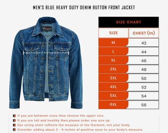 Vance Mens Blue Heavy Duty Denim Button Front Motorcycle Jacket, Jean Jacket for Men