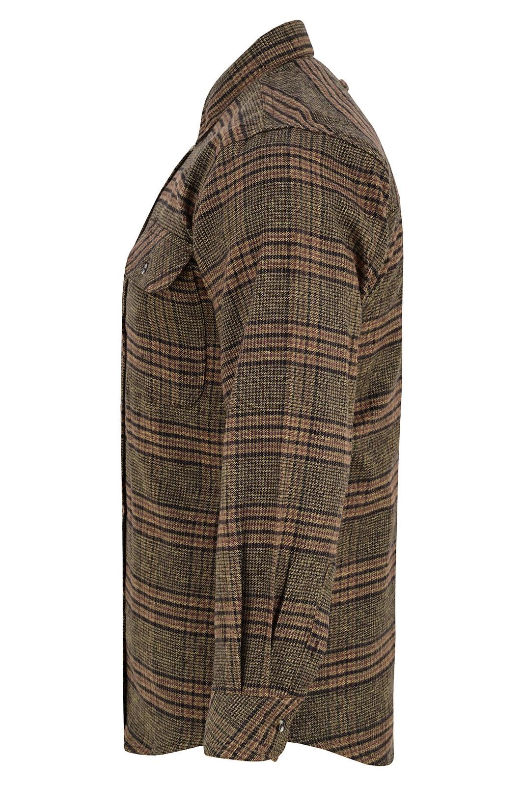 Locachy Camicia Uomo Casual A Quadri In Flanella Di Cotone, Maniche Lunghe, Overshirt, Taglie S-XXL