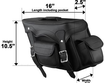 Alforjes Vance Plain para motocicletas, em PVC durável e resistente à água, com encaixe universal para Honda, Yamaha, Kawasaki, Indian e Harley.
