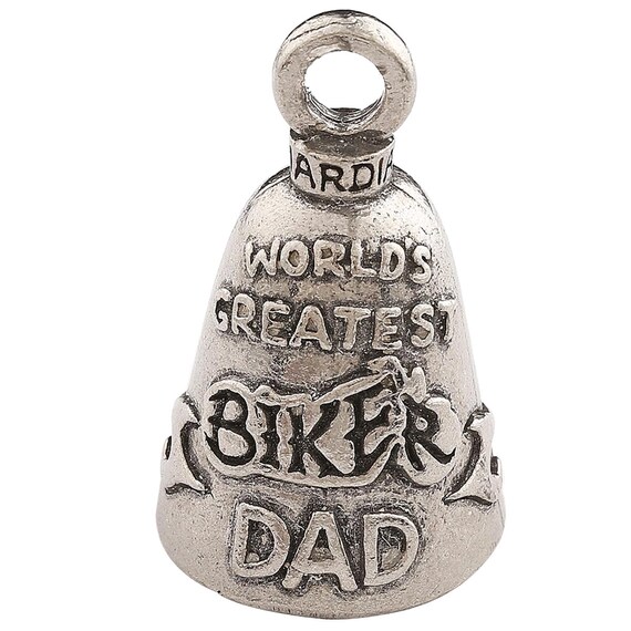 Biker Motorrad Bell Glocke Glücksbringer Worlds Greatest Dad Vater Anhänger NEU 
