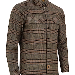 Sequoia Men&#39;s Long Sleeve Plaid Button Down Casual Flannel Shirt, Corduroy Cuffs