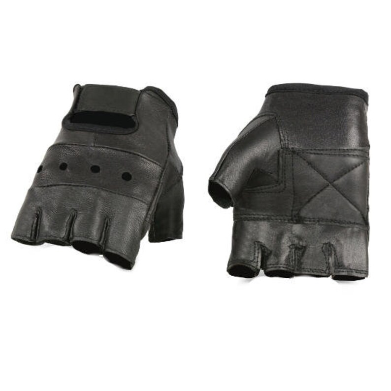 Men\u2019s Leather Fingerless Glove w\/ Gel Palm