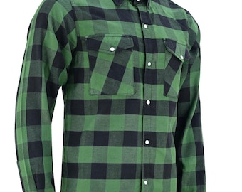 Vance Green Men's Long Sleeve Plaid Snap Down Casual Flannel Shirt