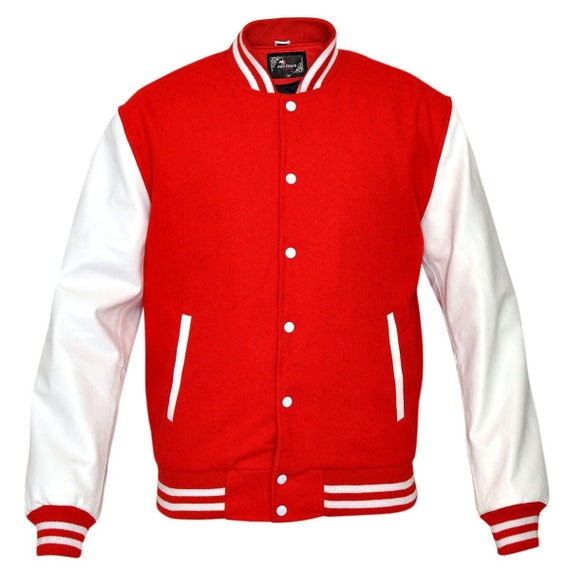 Men's Wool with Real Leather Premium Varsity Lette